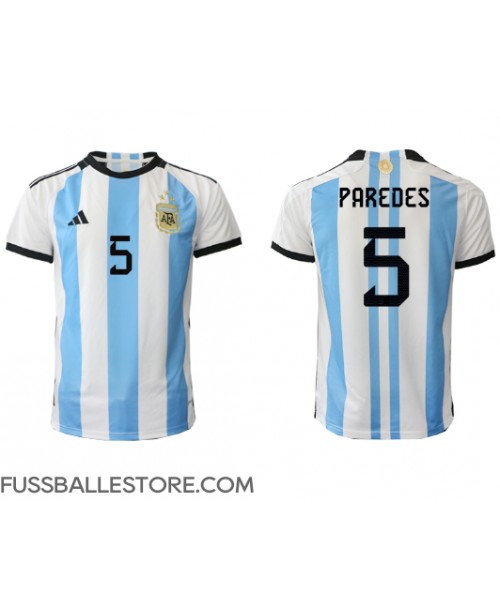 Günstige Argentinien Leandro Paredes #5 Heimtrikot WM 2022 Kurzarm